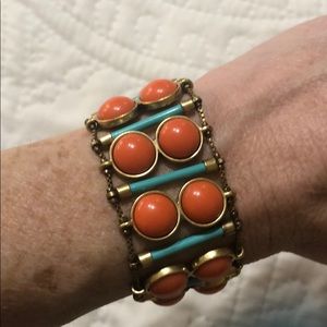 Lucky brand orange, gold and turquoise bracelet